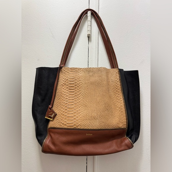Botkier Soho color-block leather tote bag with python-embossed detail - Picture 2 of 6